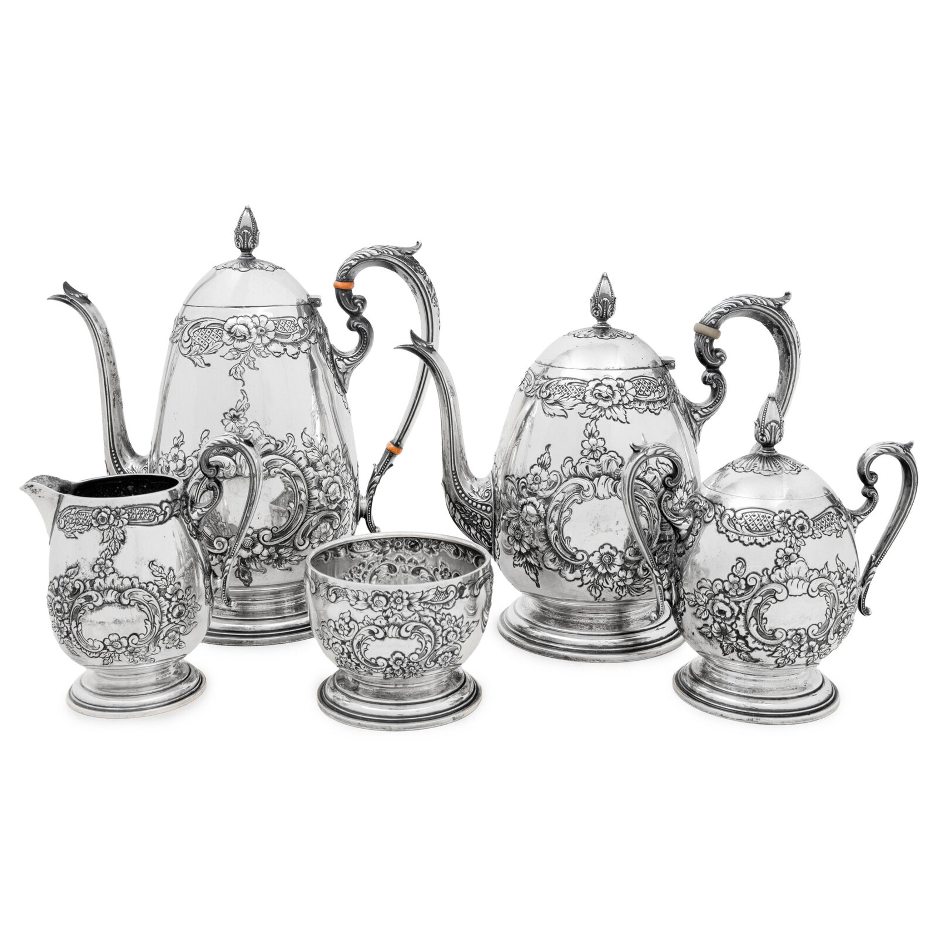 An American Silver Five-Piece Tea and Coffee Service
