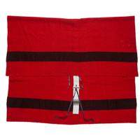 Sioux Beaded Hide Blanket Strip, on Red Trade Wool
