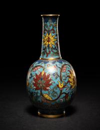A Small Cloisonné Enamel Bottle Vase