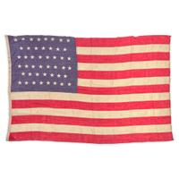 [FLAGS]. 46-star American flag used by Company C, 33rd Michigan Volunteer Infantry Regiment. 1908-1912.