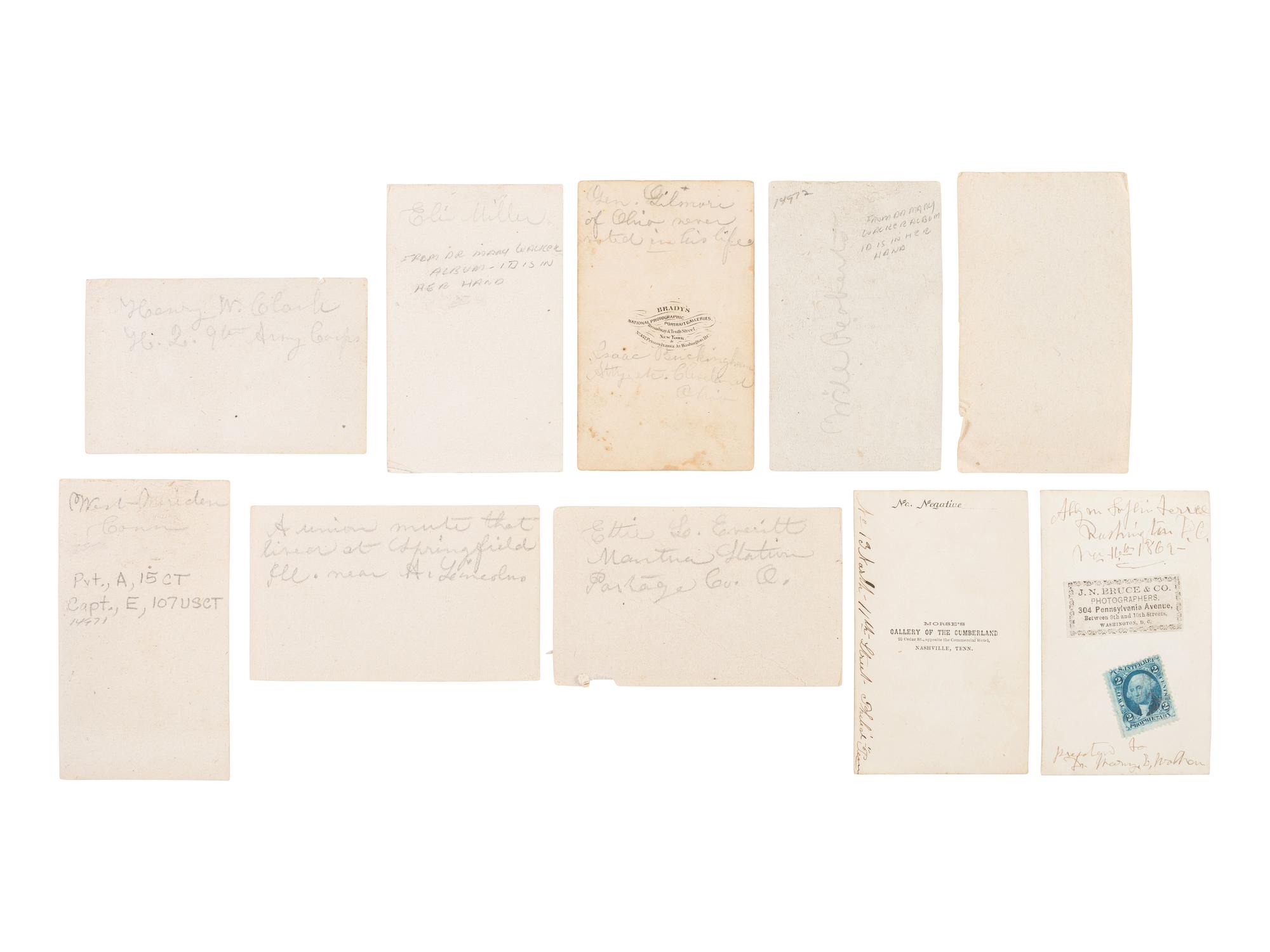 [Civil War] Group of 25 Carte de Visites Collected by Dr. Mary Walker, incl. Possible view of Union nurse Nellie M. Chase