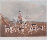 Benjamin MARSHALL, after - Richard WOODMAN, engraver Image 18 3/4 x 24 inches. — Francis Duckenfield Astley Esq. and His Harriers - The Earl of Darlington and his Fox Hounds