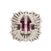 RUBY, DIAMOND, AND PLATINUM BALLERINA RING PENDANT