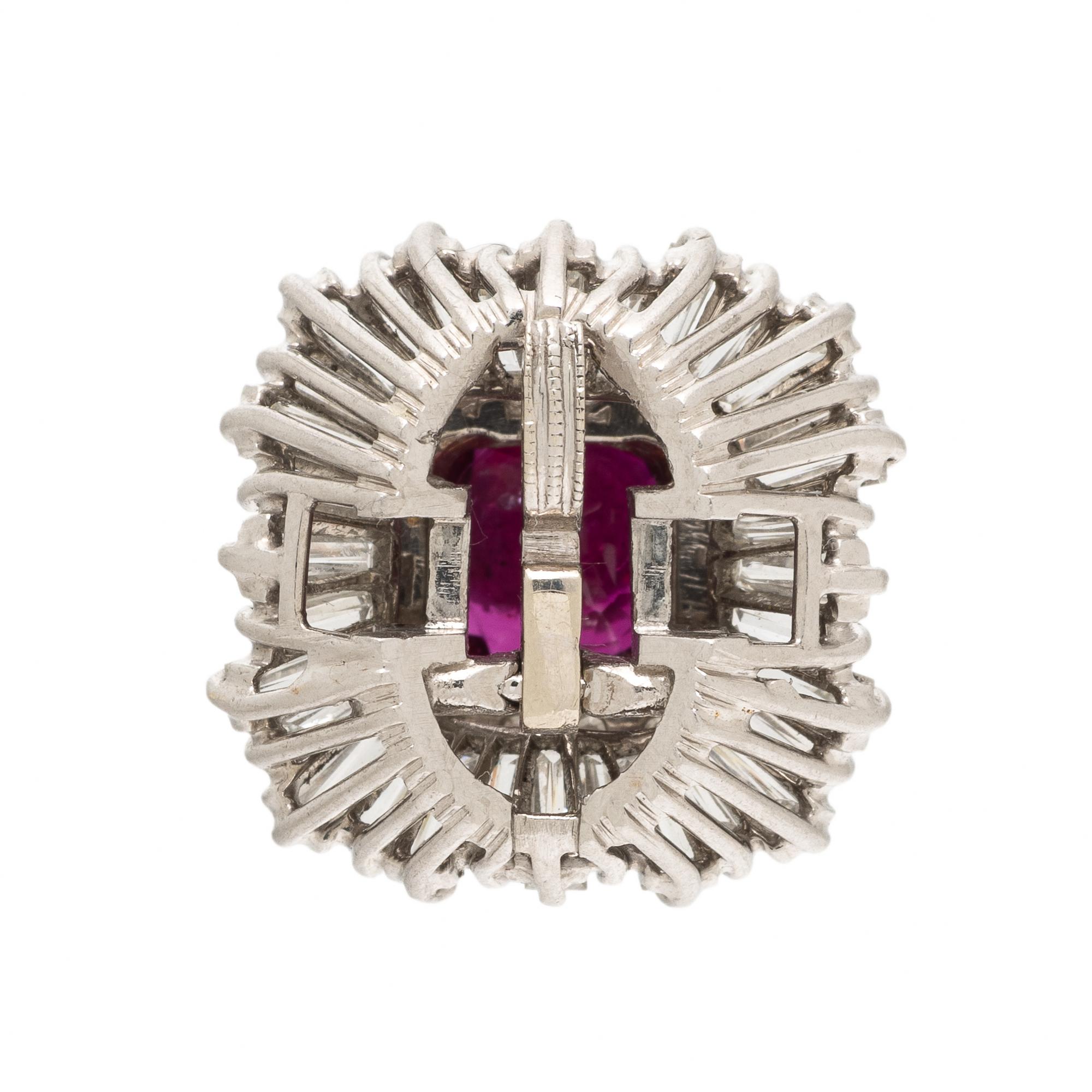 RUBY, DIAMOND, AND PLATINUM BALLERINA RING PENDANT