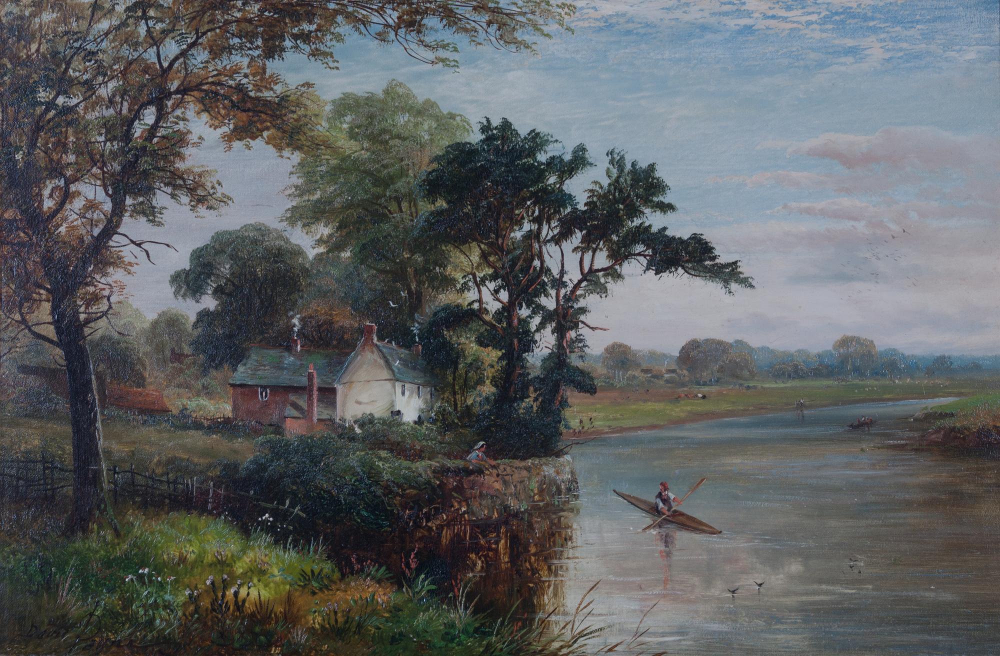 David Payne, (British, 1843-1891), Cottage by the River