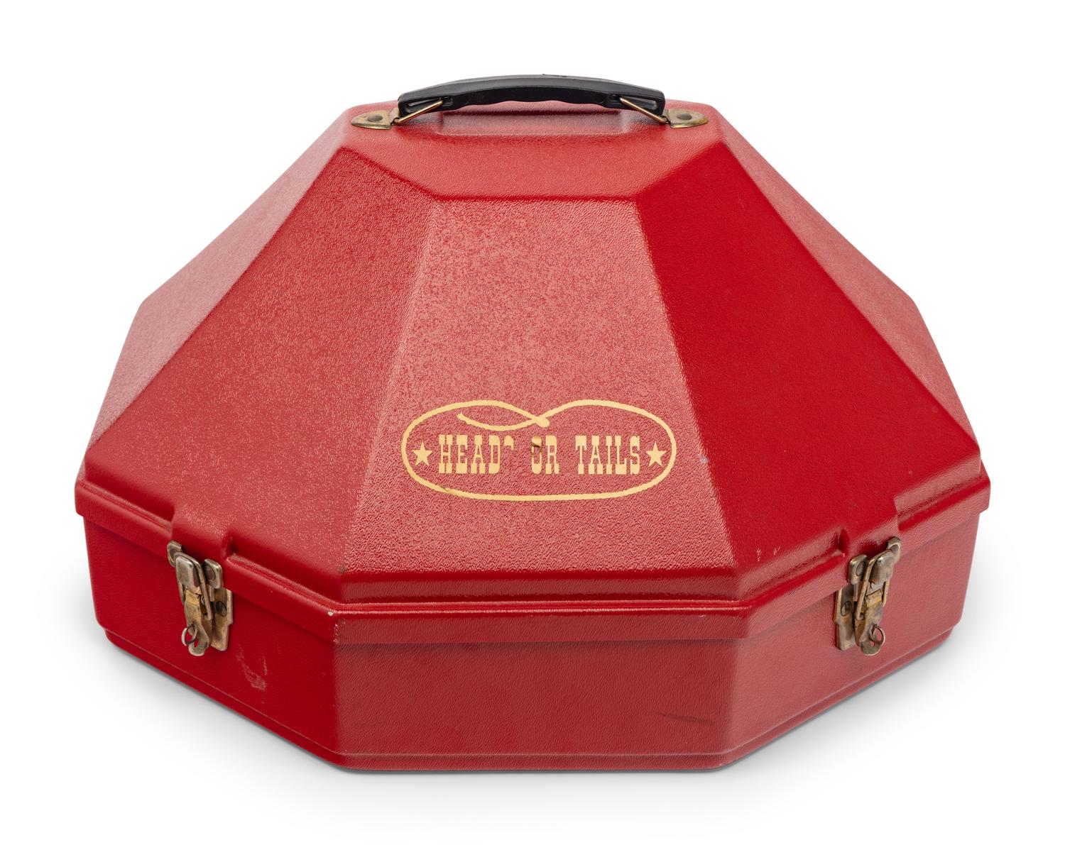 Two Red Western Hats and Hat Case