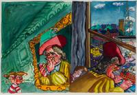 Red Grooms, (American, b.1937), Pst Pst and How the World Has Changed in Three Hundred Years, 1986