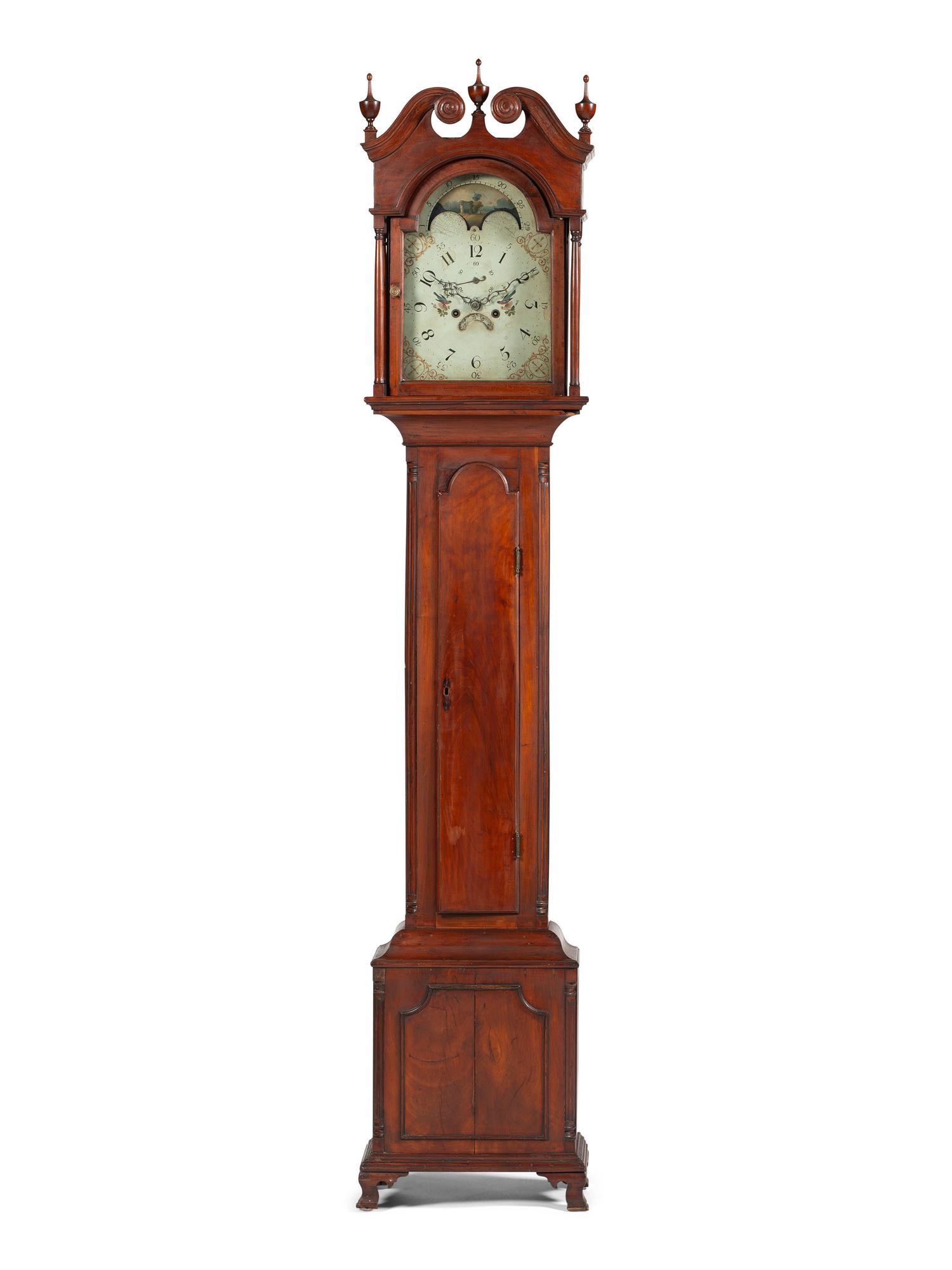 A Chippendale Cherrywood Tall Case Clock
