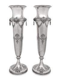 A Pair of Large American Silver Vases