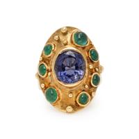 RICHARD KIMBALL, IOLITE AND EMERALD RING