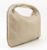 A Bottega Veneta Taupe Intrecciato Large Hobo Bag, 18" x 12" x 1.5"; Strap drop: 6".