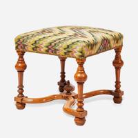 A small Louis XIV carved beech stool early 18th century