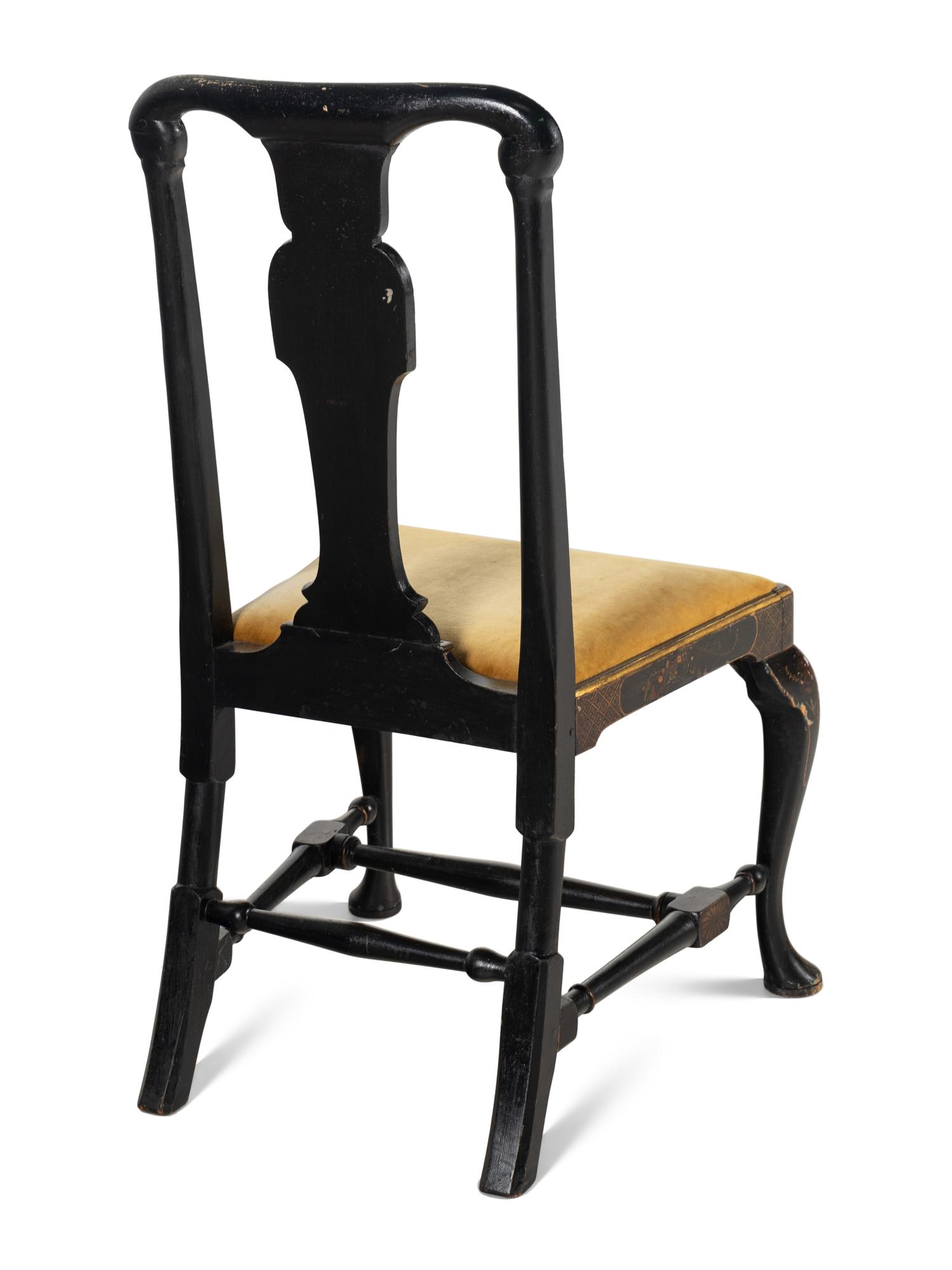 A Pair of Queen Anne Japanned Side Chairs