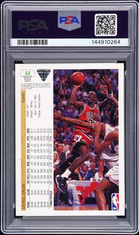 A 1991 Upper Deck Michael Jordan Signed Autograph Basketball Card No. 44 (PSA 9 MINT AUTO) — Autograph obtained from Jordan by Make-A-Wish child in 1992 at Chicago Stadium
