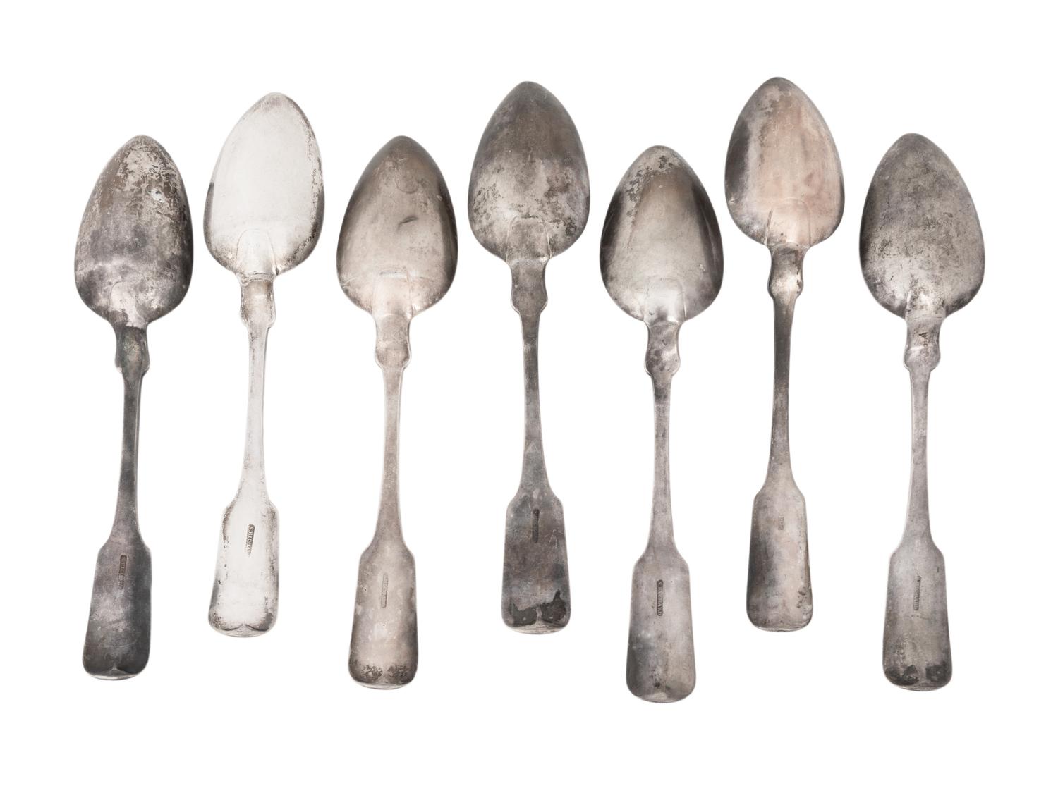 A Group of Coin Silver Spoons