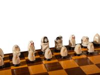 Inuit Carved Walrus Ivory Chess Set