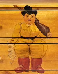 A Pair of Chests Painted After Fernando Botero