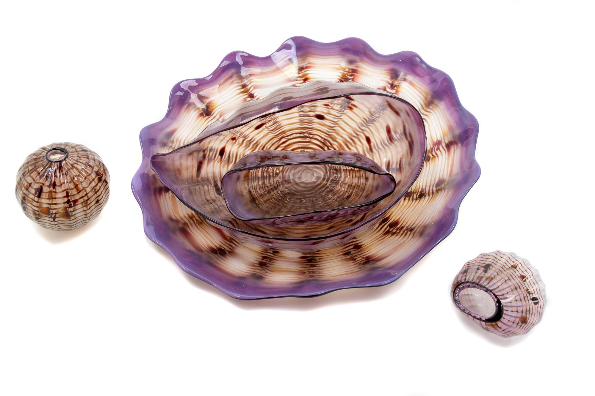 Dale Chihuly, (American, b. 1941), Five Piece Seaform, Partial Set, 1986