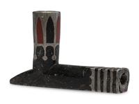 Eastern Plains Steatite Pipe, with Inlay