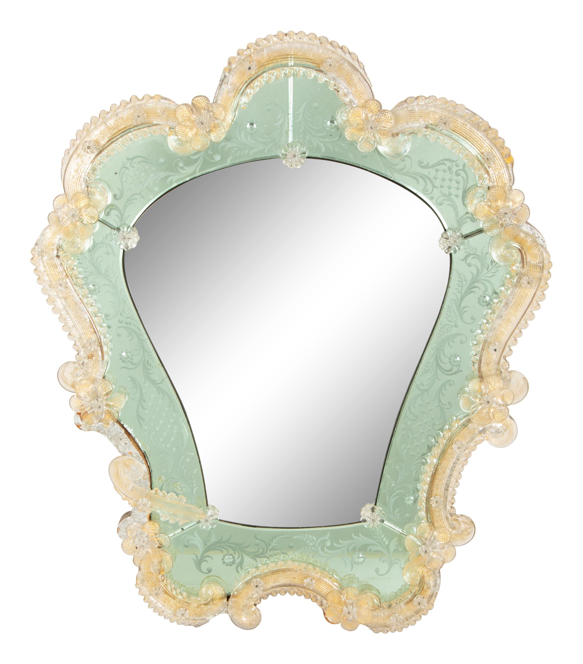 A Venetian Style Murano Glass Framed Mirror