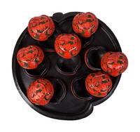 A Set of Chinese Export Carved Red Lacquer "Peach" Nesting Boxes and a Stand