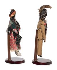 Pair of Applehead Dolls