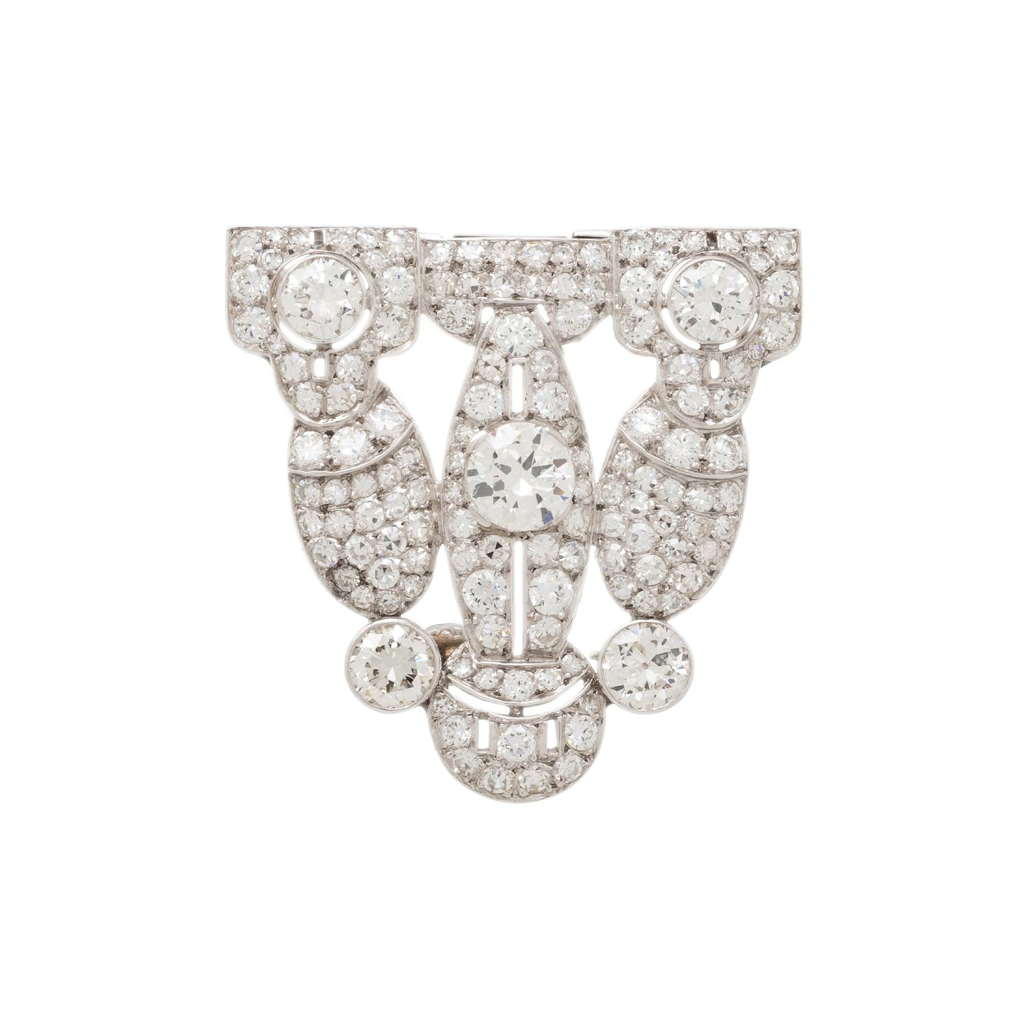 ANTIQUE, DIAMOND CLIP BROOCH
