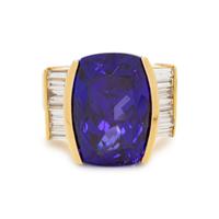 TANZANITE AND DIAMOND RING