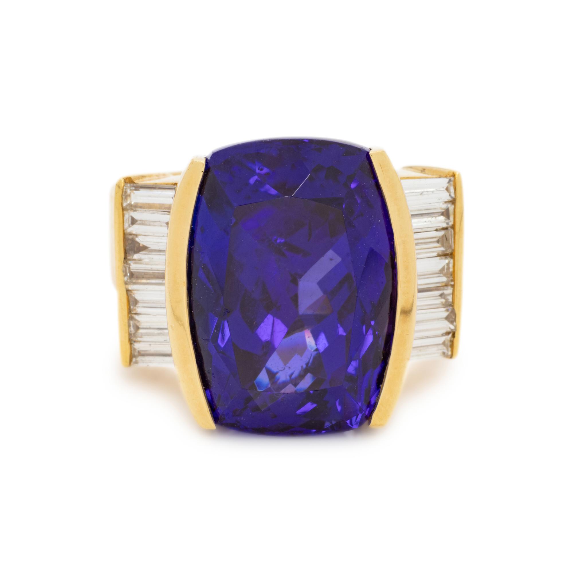 TANZANITE AND DIAMOND RING