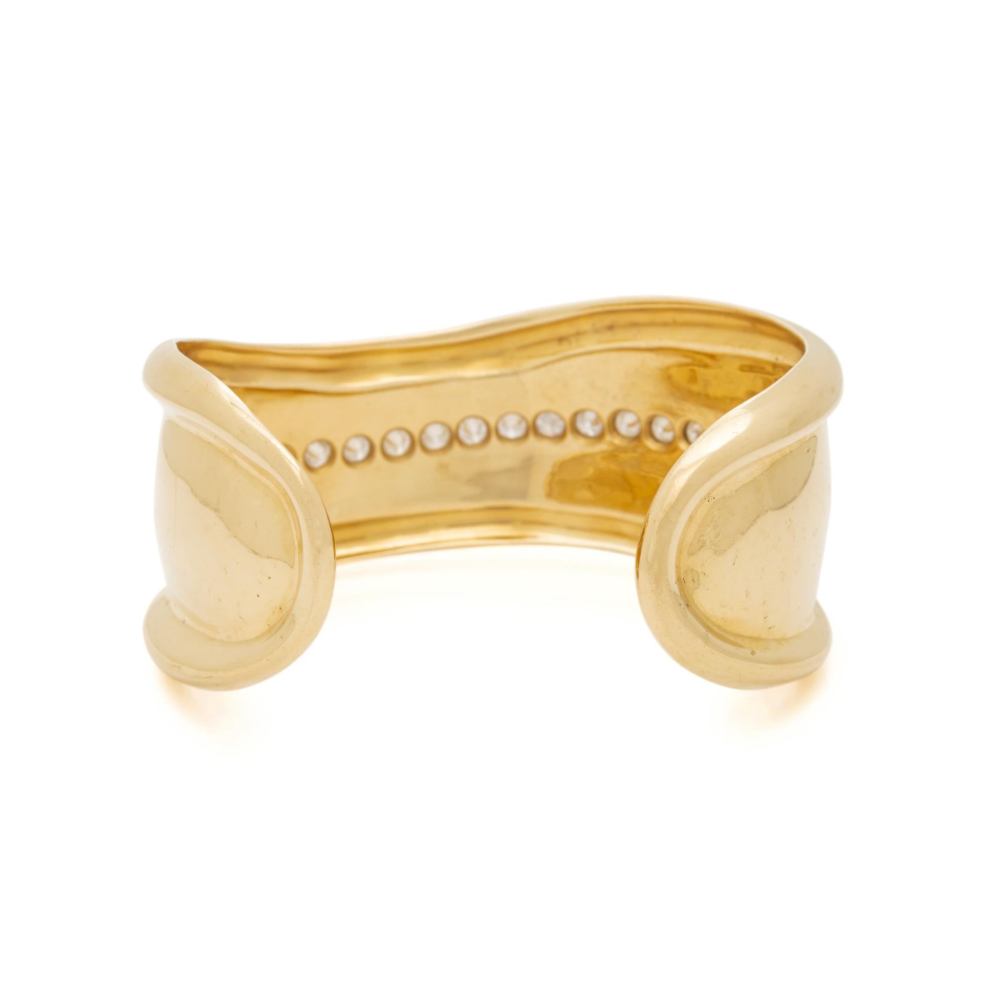 YELLOW GOLD AND DIAMOND CUFF BRACELET