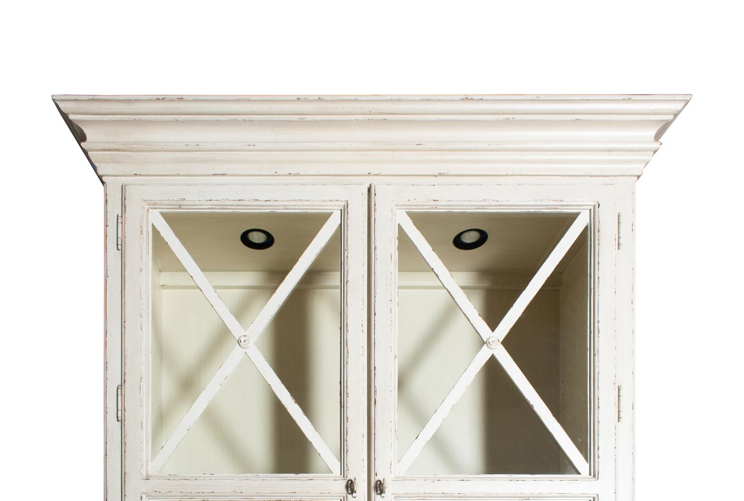 A Pair of Drexel Heritage Neoclassical Style Painted Glazed Door Cabinets