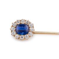 TIFFANY & CO., ANTIQUE, KASHMIR SAPPHIRE AND DIAMOND STICKPIN
