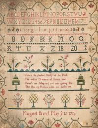 An English Needlework Embroidered Schoolgirl’s Sampler
