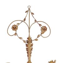 A Pair of Painted Tôle Three-Light Sconces