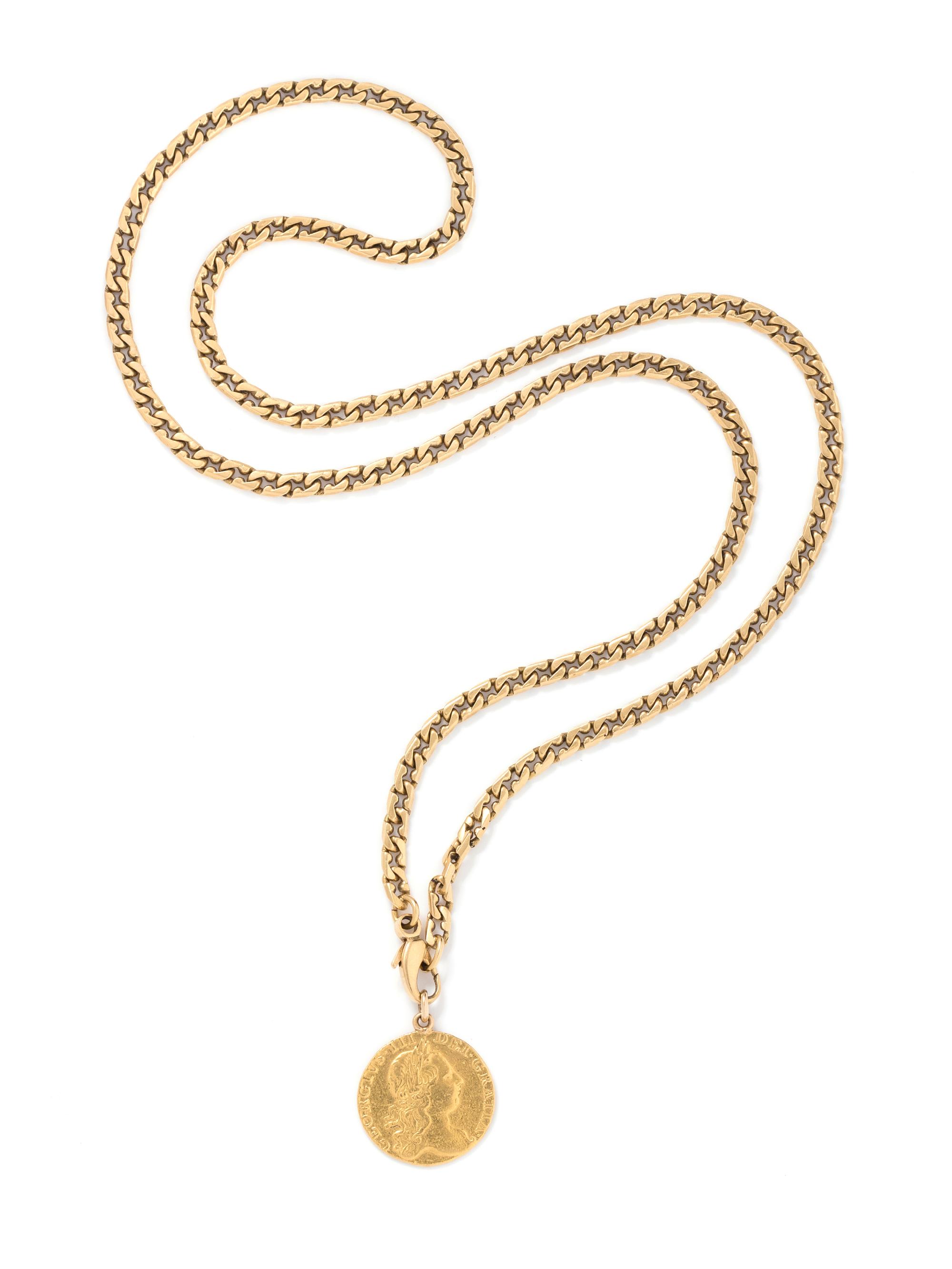 YELLOW GOLD COIN PENDANT/NECKALCE