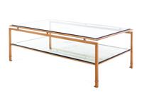 A Contemporary Gilt Metal and Glass Cocktail Table