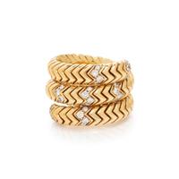 BULGARI, YELLOW GOLD AND DIAMOND 'SPIGA' RING