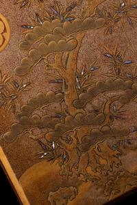 A Large Japanese Gold Lacquer Stationary Covered Box, Bunko