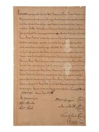 [ENSLAVEMENT & ABOLITION]. Legal document detailing the division of named enslaved individuals according to the last will and testament of their enslaver James Jordan Scott. Southampton Co., [VA], 25 Feb. 1786.