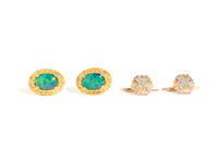 COLLECTION OF OPAL AND DIAMOND CUFFLINKS