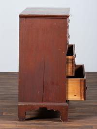 A Chippendale Red-Painted Pine Two Drawer Blanket Chest, or Mule Chest