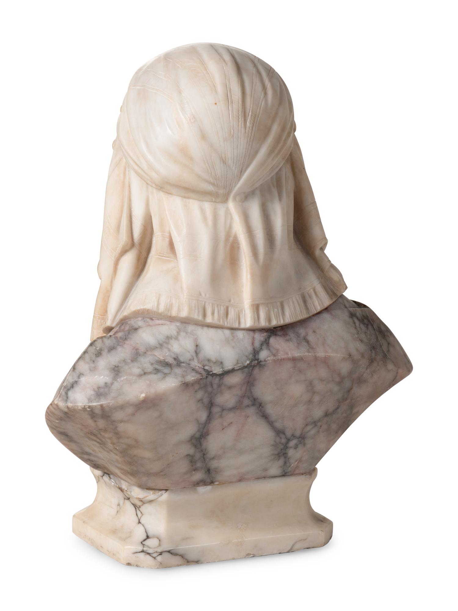 A Continental Marble Bust of Ruth and Two Other Small Busts