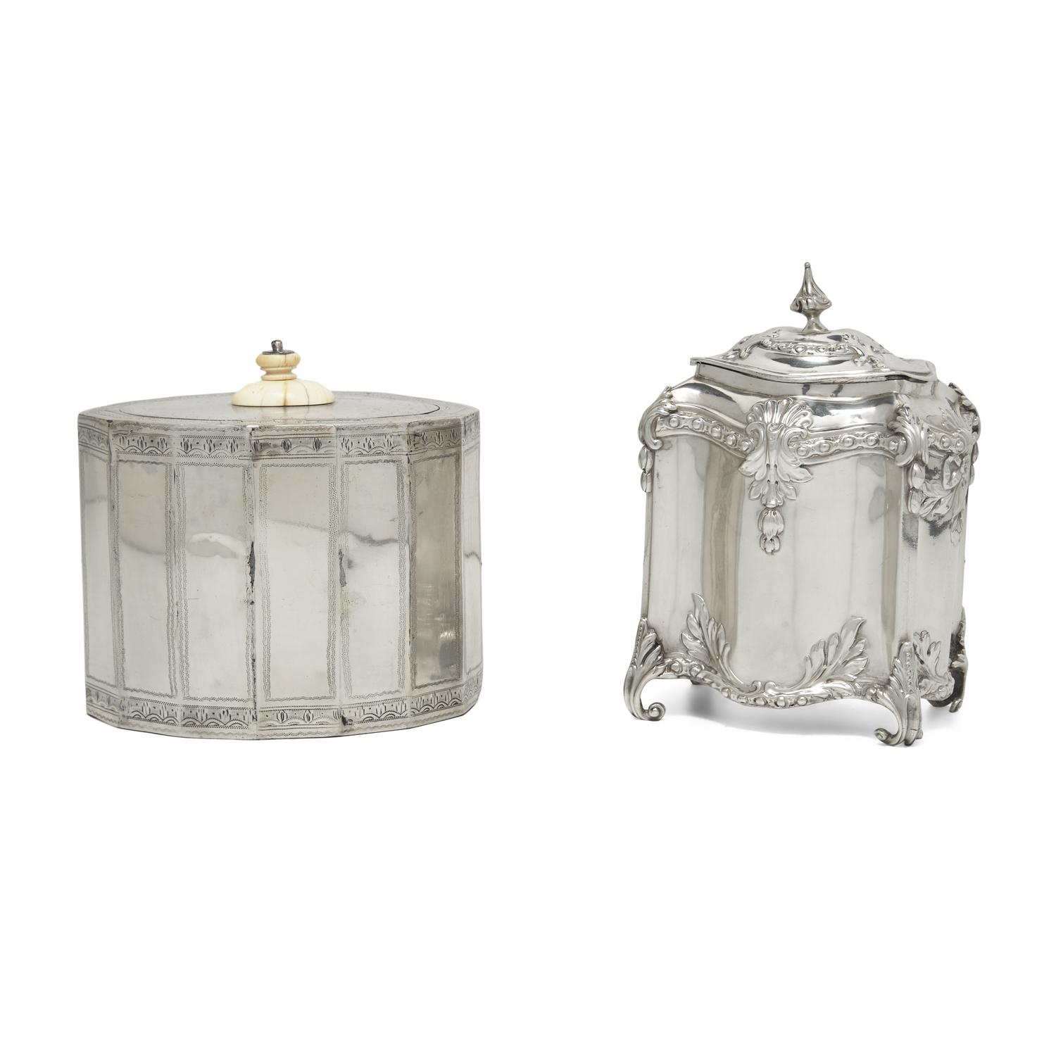 Two George III Sterling Silver Tea Caddies
