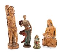 Four Continental Polychromed Wood Articles