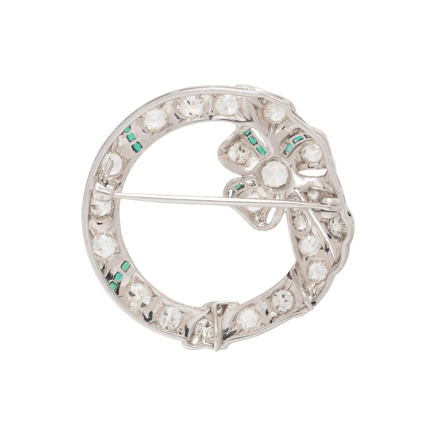 ART DECO, DIAMOND WREATH PENDANT/BROOCH