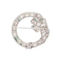 ART DECO, DIAMOND WREATH PENDANT/BROOCH