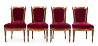 A Louis XVI Style Gilt Bronze Mounted Mahogany Salon Suite Height of settee 38 1/4 x width 63 x depth 31 3/4 inches. — PAUL SORMANI, PARIS, CIRCA 1900