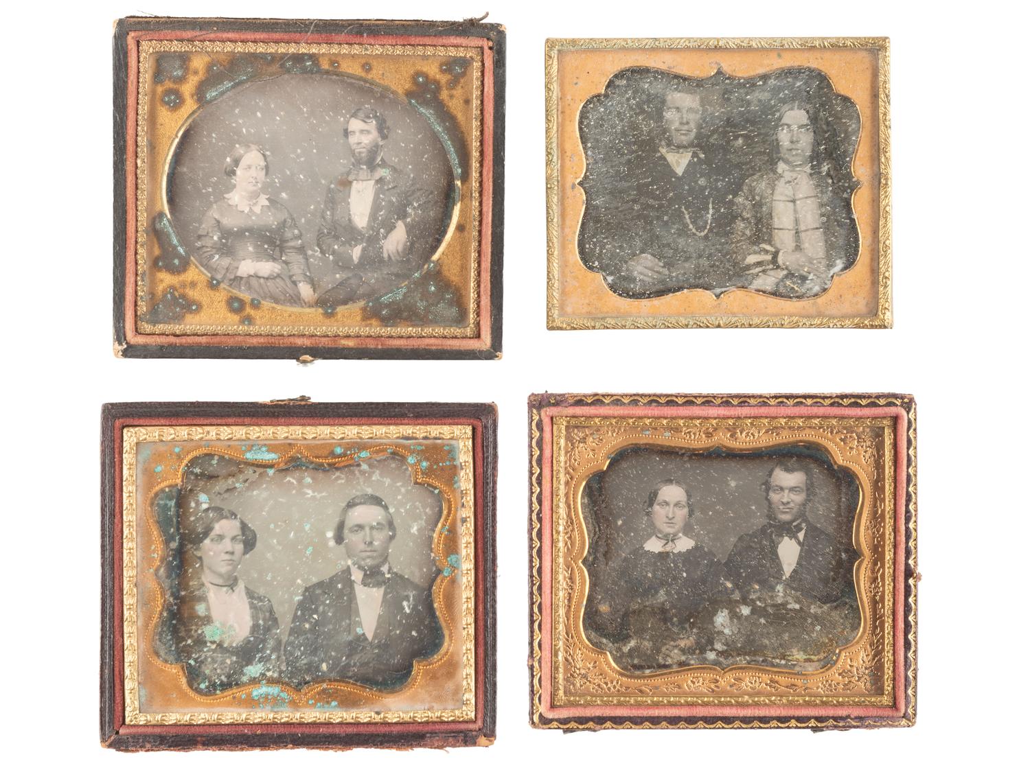 [EARLY PHOTOGRAPHY]. 20 sixth plate daguerreotype portraits of couples.