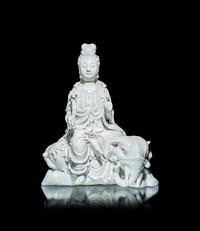 A Pair of Chinese Blanc-de-Chine Porcelain Figures of Guanyin