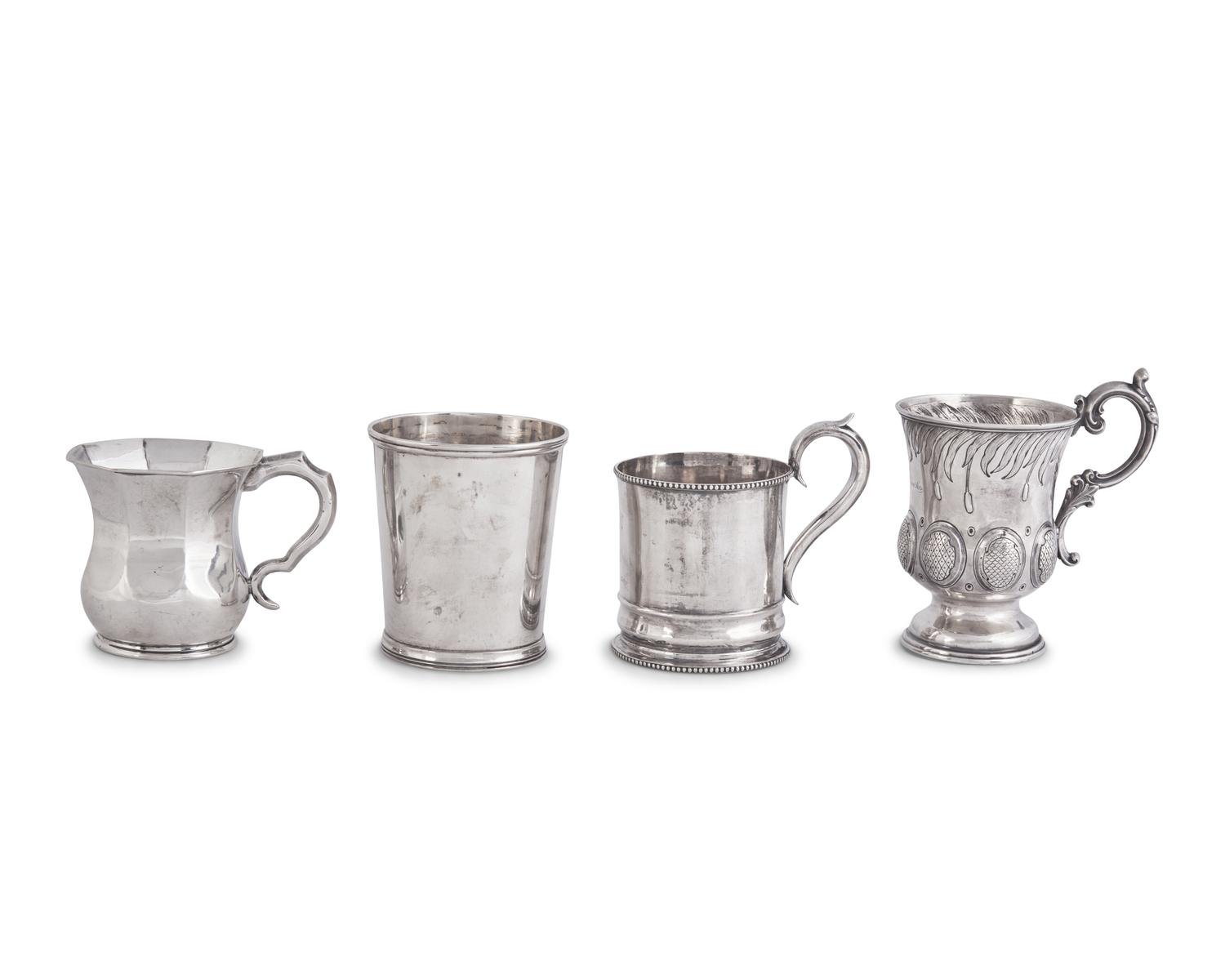 A Group of Four Silver Beakers and Child's Cups